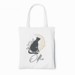 Personalised Cat In The Moon Tote Bag
