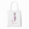 Personalised Floral Initial Tote Bag