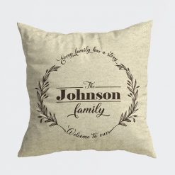 The Family Wreath Natural Cushion Cover