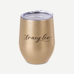 Glitter Wine Tumbler with Custom Name