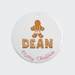 Alternative view of Biscuit Name Ceramic Christmas Ornament