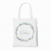 Personalised Watercolour Wreath Tote Bag