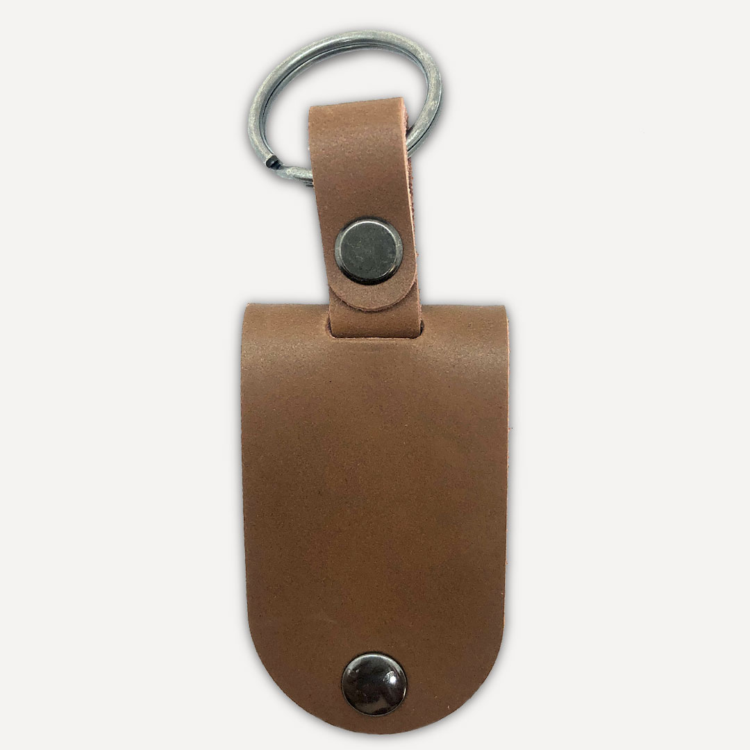Personalised Leather Photo Keychain Tan