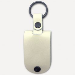 Personalised Leather Photo Keychain Cream