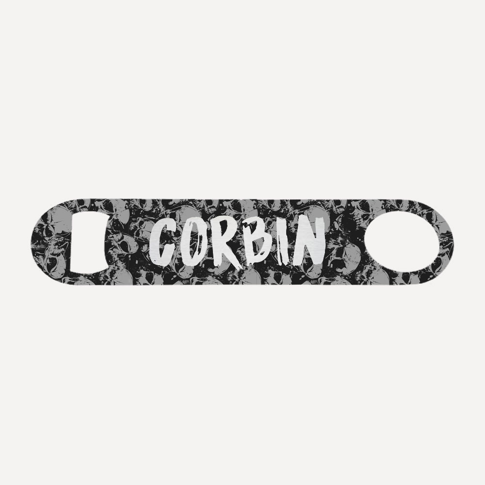 Skull Print Personalised Bottle Opener