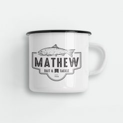 Personalised Bait and Tackle Enamel Mug