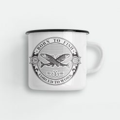 Born To Fish Enamel Mug