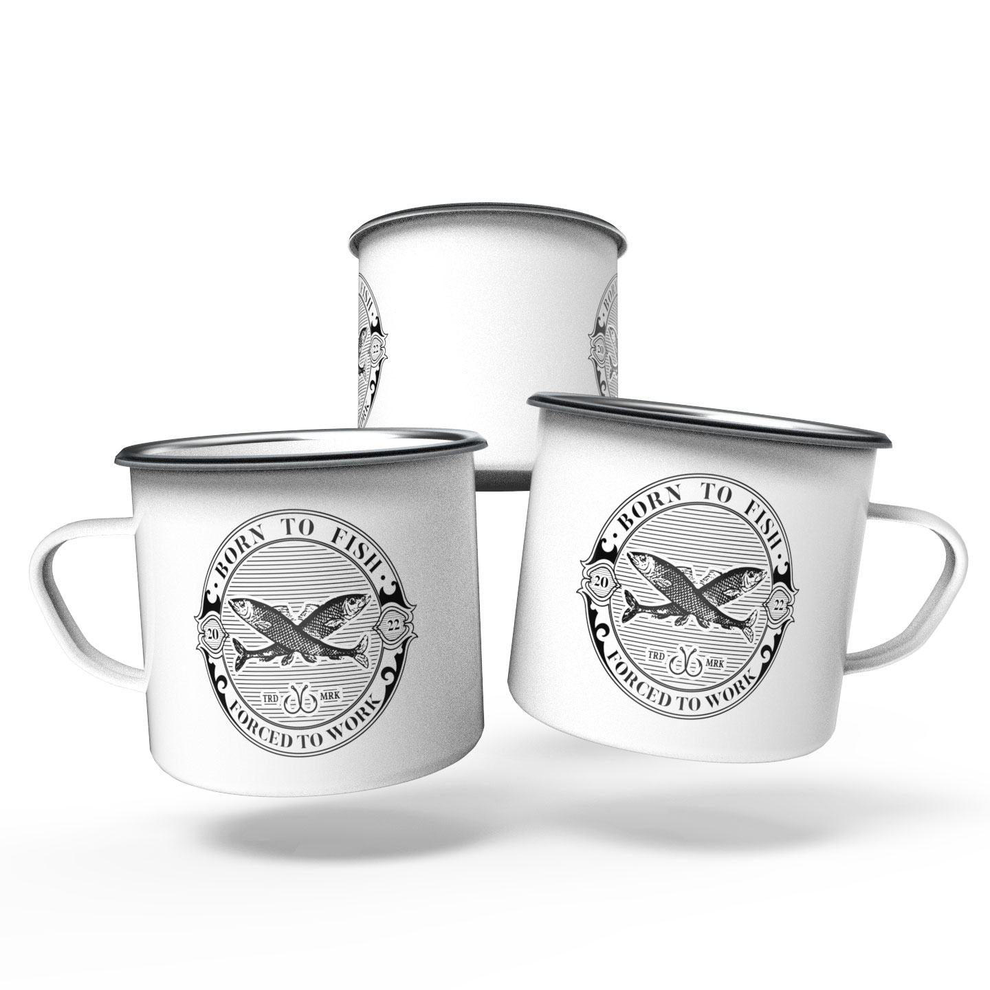 Born To Fish Enamel Mug