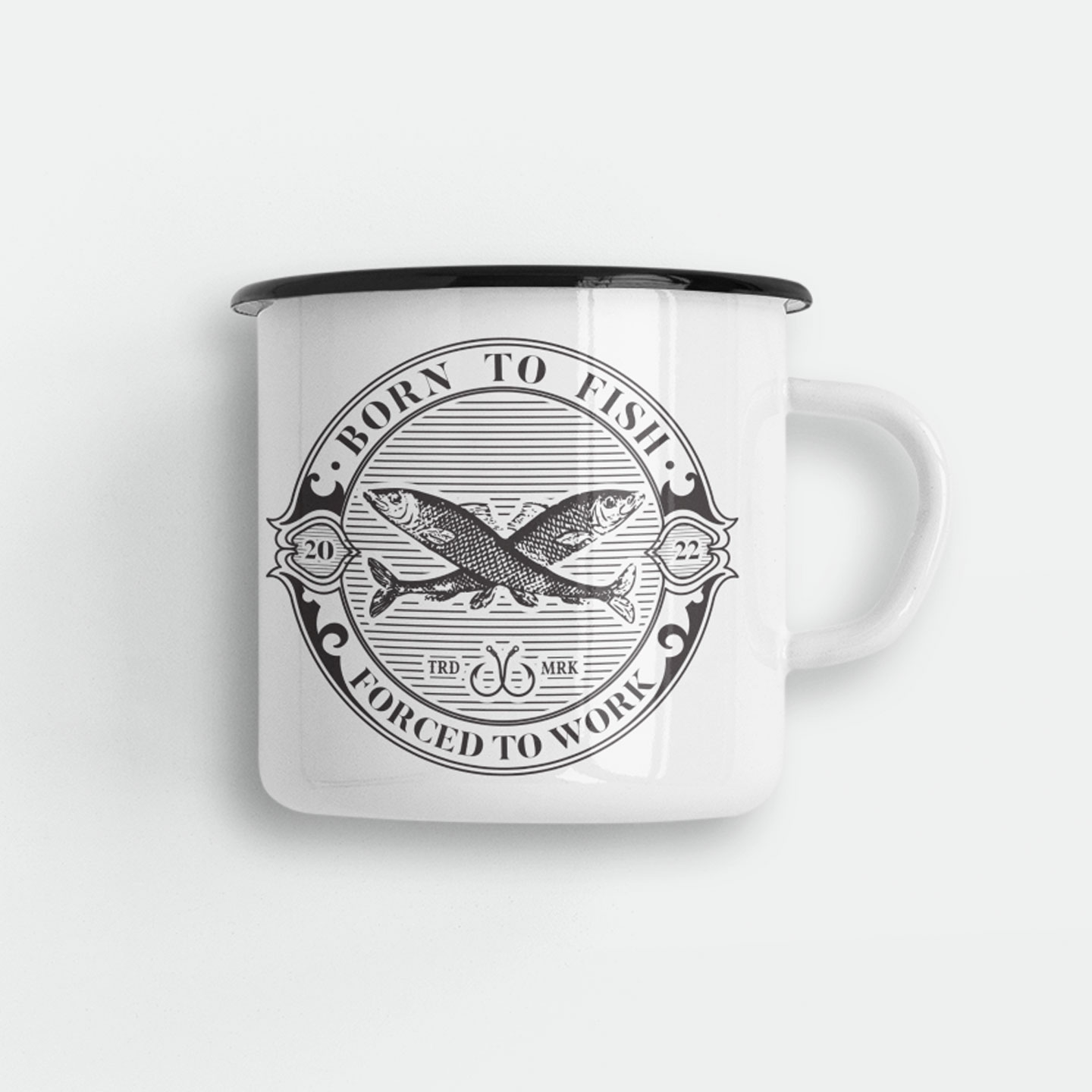 Born To Fish Enamel Mug