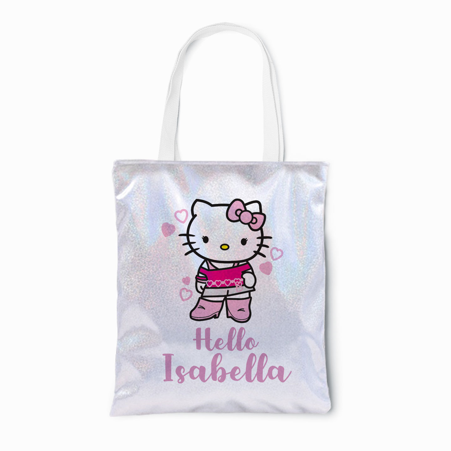 Personalised Hello Glitter Tote Bag