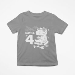 Personalised RAWR Is 4 Kids Tshirt