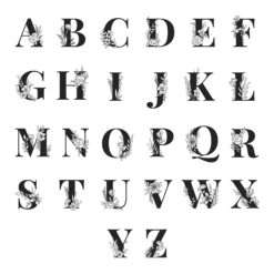 Laser Engraved Floral Monogram Stemless Wine Glass