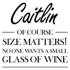 Laser Engraved Size Matters Stemless Wine Glass