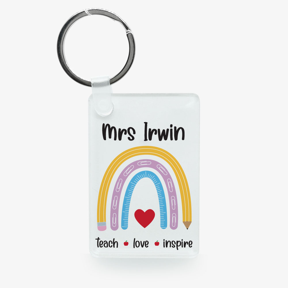 Rainbow Teacher Acrylic Keyring
