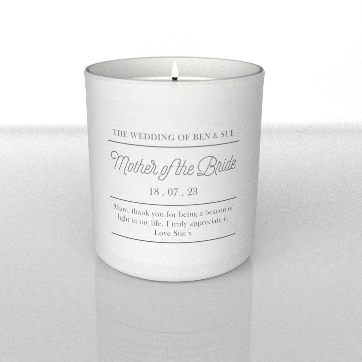 Personalised Modern Wedding Party Candle