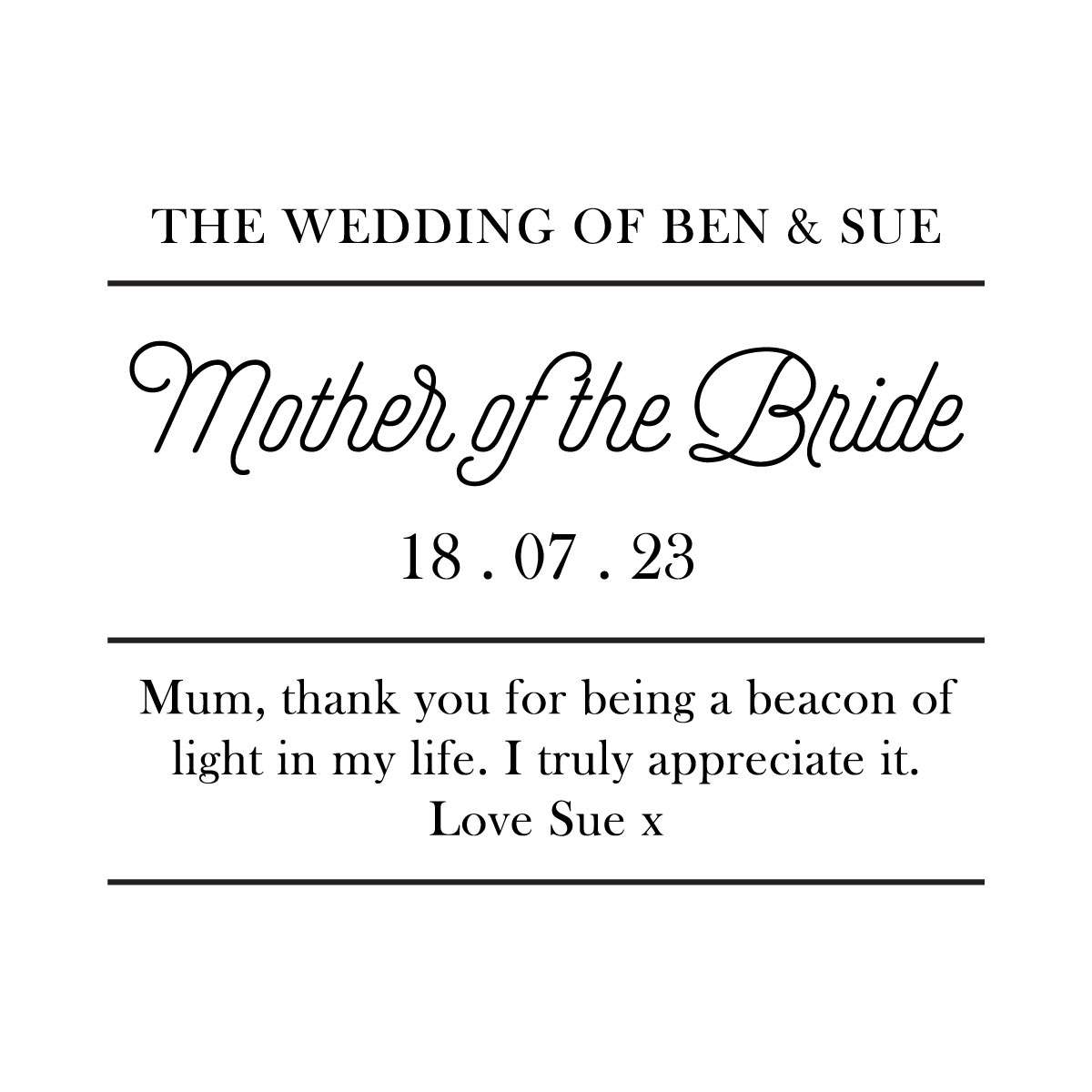 Personalised Modern Wedding Party Candle