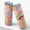 Personalised Flower Power Skinny Tumbler