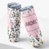 Personalised Modern Floral Watercolour Skinny Tumbler
