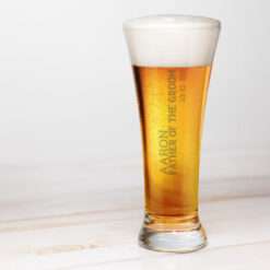 Personalised Laser Engraved Wedding Party Beer Glass