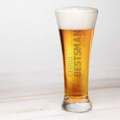 Personalised Laser Engraved Wedding Party Beer Glass