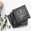 Personalised Laser Engraved Classic Monogram Slate Coasters